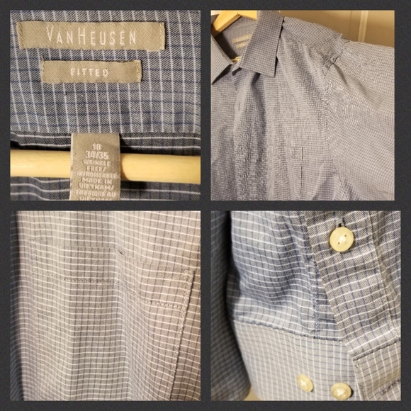 5/$25! Van Heusen "FITTED" Grey 18 34/35 - Picture 2 of 2
